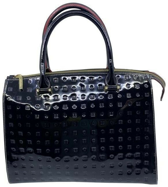 Arcadia Handbag Made In Italy Black Patent Leather Tote