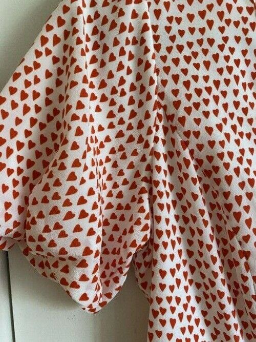 milly red white new heart printed msrp short formal dress