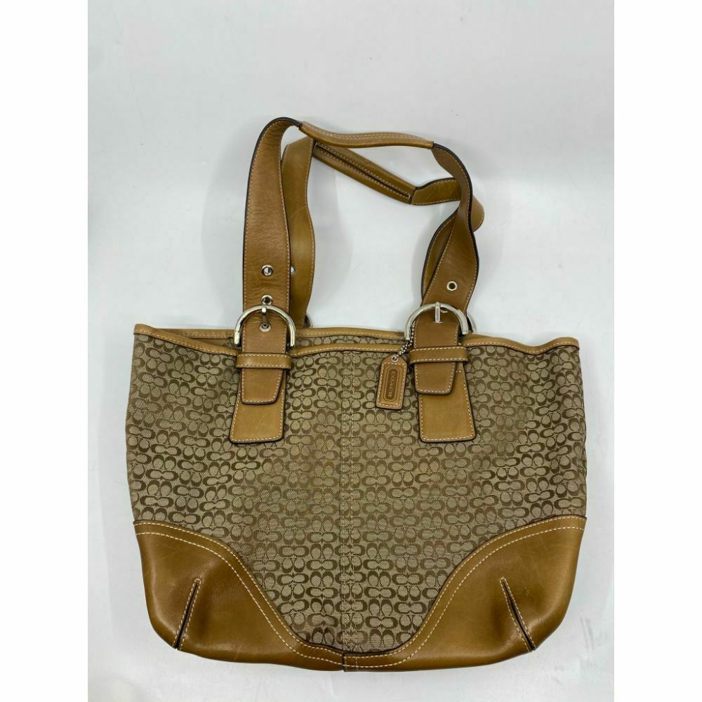 Coach Women's Brown Tan Medium Fabric Tote Bag