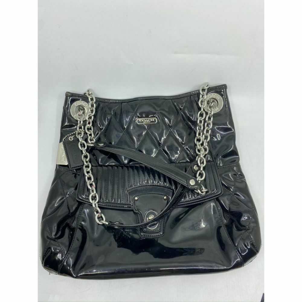 COACH XL Quilted Patent Black Leather Shouder/ Crossbody Bag