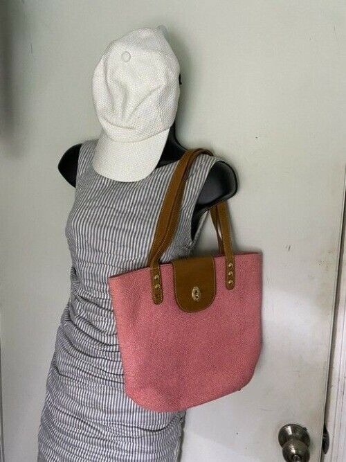 Eric Javits Shopper Pinkgreen Weave Shoulder Bag