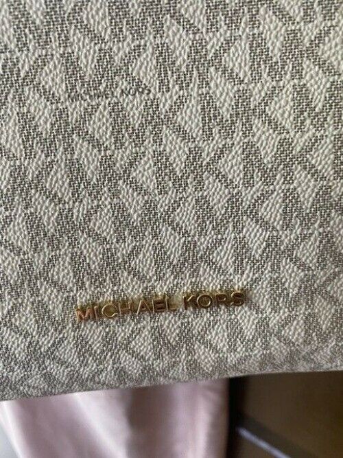 Michael Kors Newbury Medium Chain Vanilla Acorn Pebbled Leather Shoulder Bag