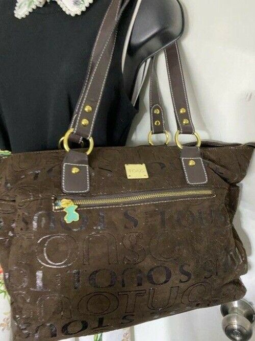 tous msrp brown suede leather cross body bag