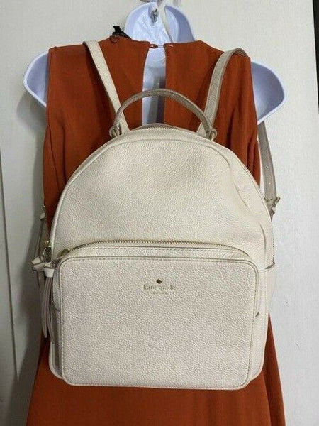 kate spade cream white leather backpack