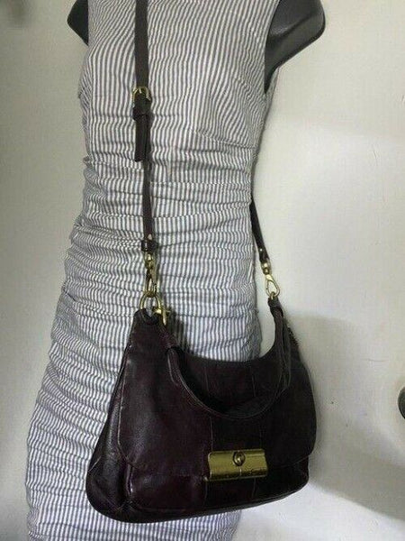 coach vintage rare brown leather cross body bag