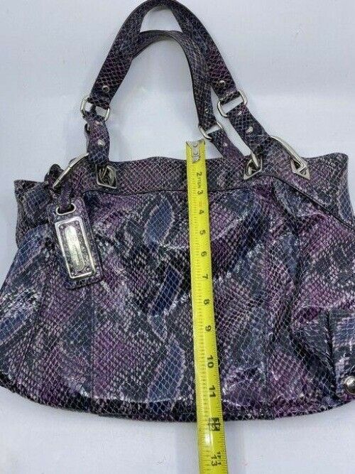 b makowsky snakeskin large purple black leather shoulder bag
