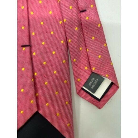 New BONOBOS Pink Yellow Polka Dot Premium Neck Tie