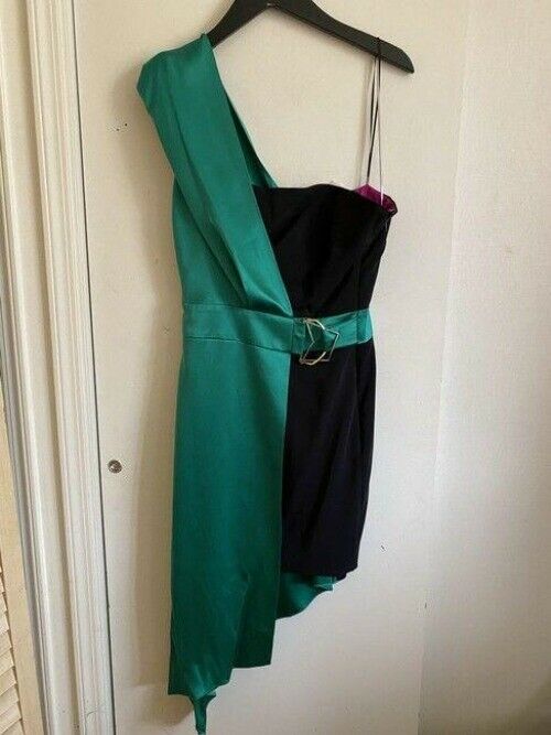 Cushnie Et Ochs Green Black Nwot Small Msrp Short Cocktail Dress