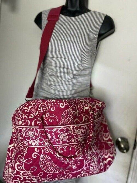 Vera Bradley Xl Duffel Msrp Red White Weekendtravel Bag
