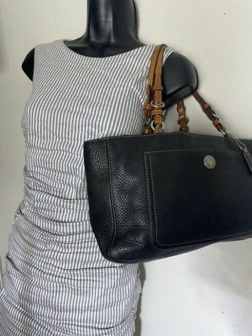 Coach Medium Bag Handbag Navy Leather Shoulder Bag