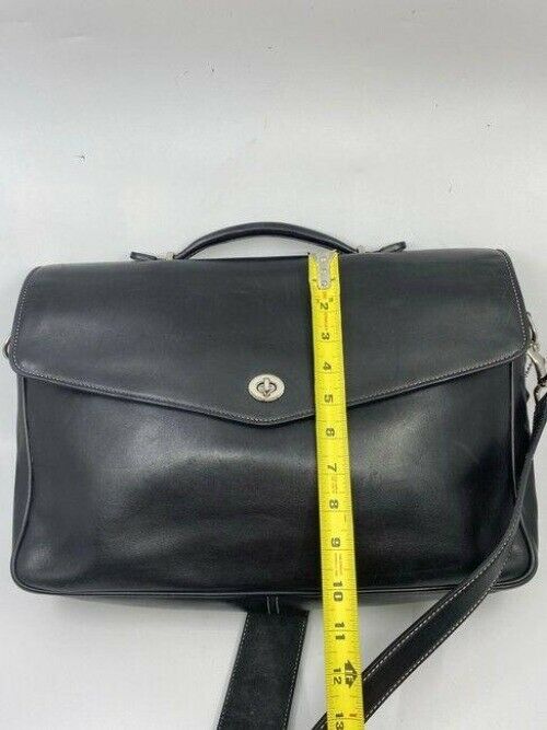 coach vintage black leather messenger bag