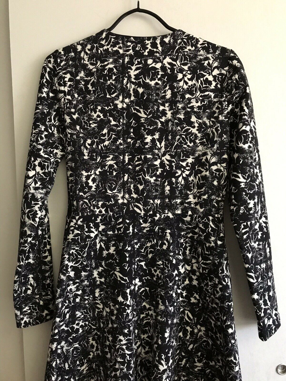 TORY BURCH Black/ White LS Floral Dress XS