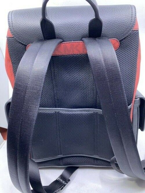 Michael Kors Hudson Logo And Utility Rucksack Crimson Leather Backpack