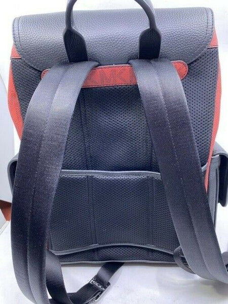 Michael Kors Hudson Logo And Utility Rucksack Crimson Leather Backpack