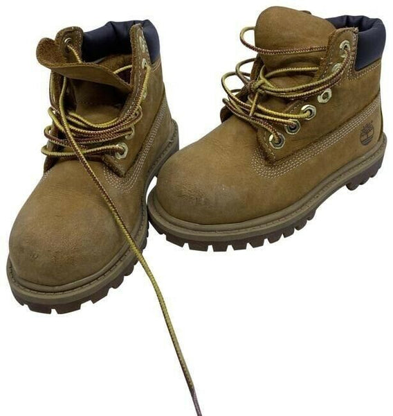 Timberland Tan Boys Leather Lace Up Great Condition Bootsbooties Size Us