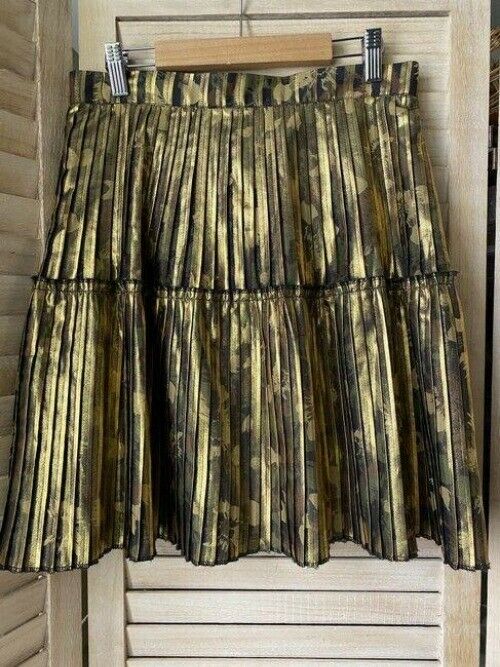 Nicole Miller gold green msrp skirt