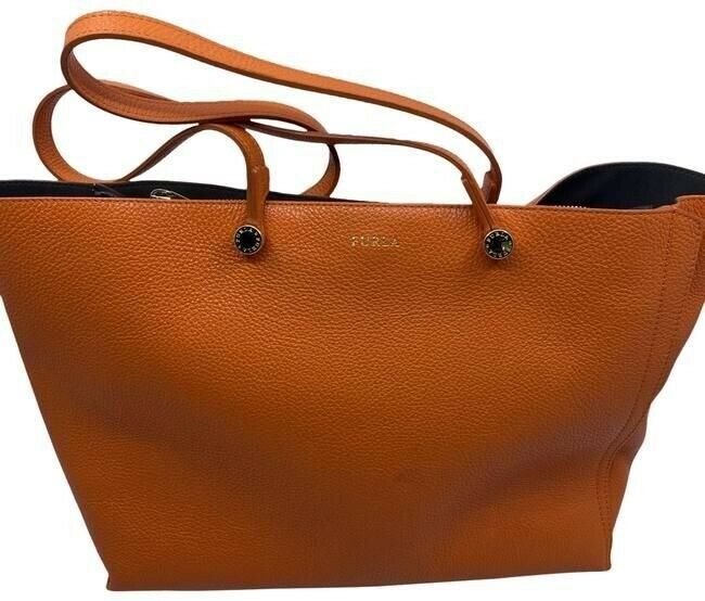 Furla Eden Orange Leather Shoulder Bag