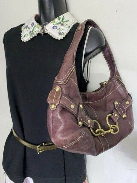 coach leather burgundy shoulder bag