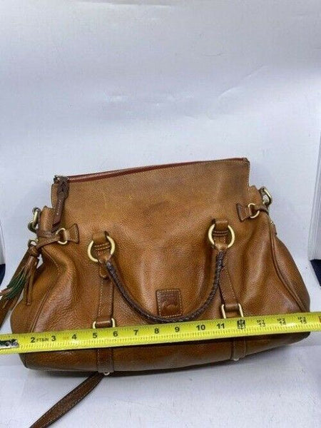Dooney and Bourke w strap tan leather cross body bag