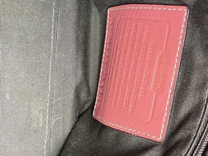 coach large coral leather shoulder bag