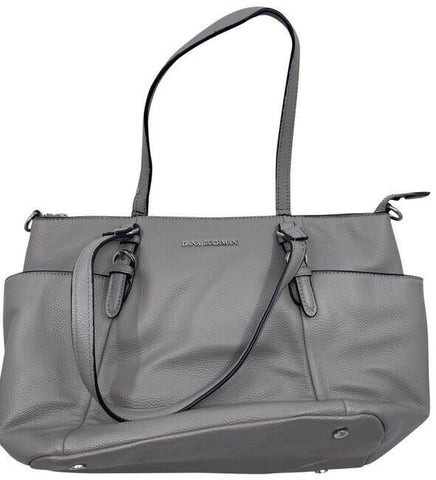 Dana Buchman Gray Leather Shoulder Bag