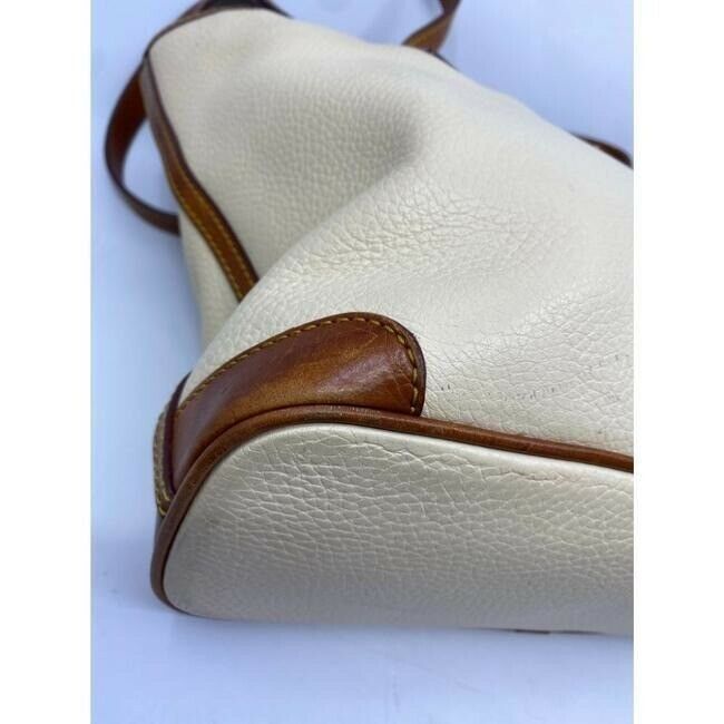 dooney and bourke bag white brown leather tote