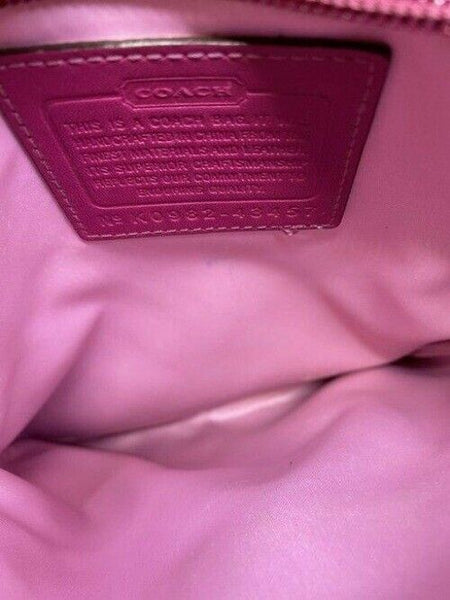 coach small purple beige fabric cross body bag