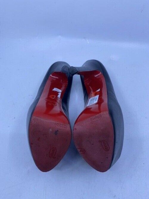 Christian Louboutin Black Lady Peep Leather Heels In Pumps Size Us