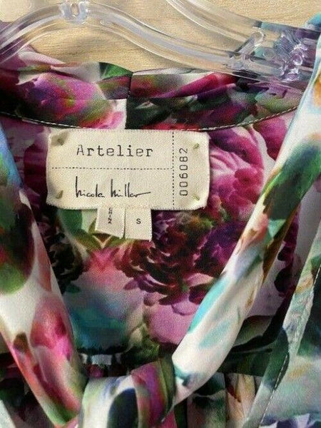 Nicole Miller multi color new tie shift MSRP short formal dress