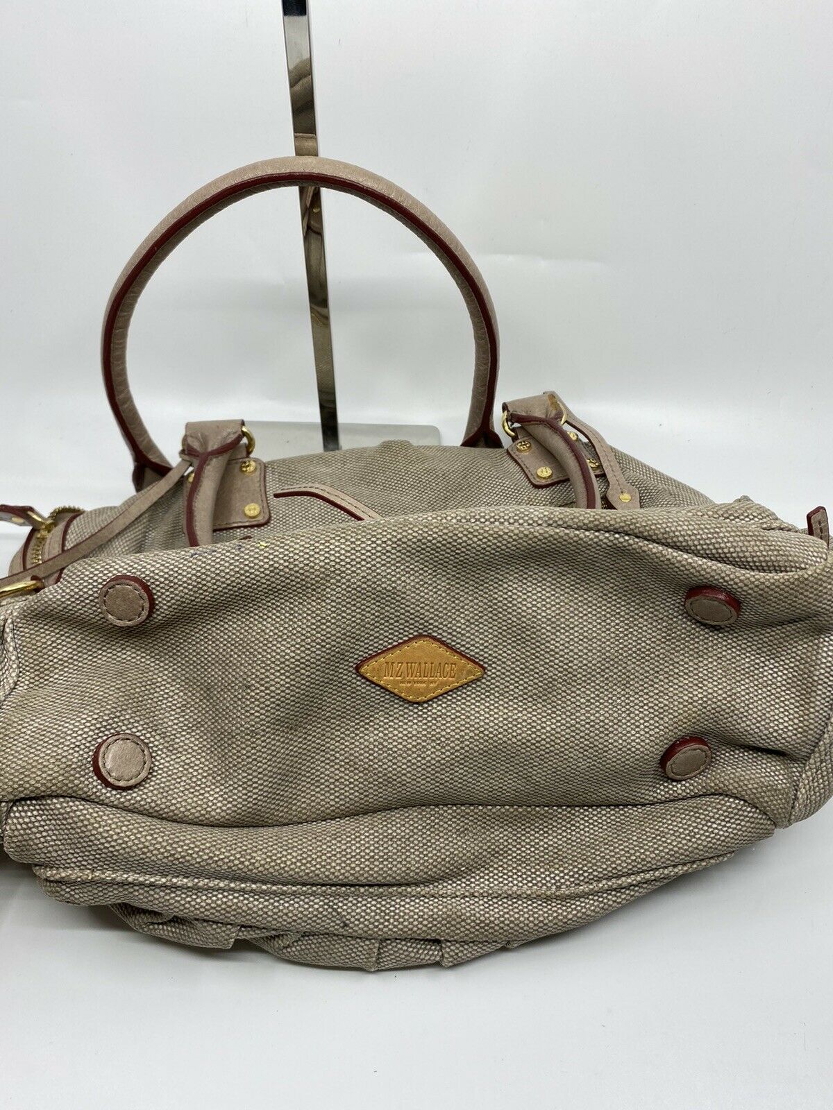 MZ Wallace Khaki Canvas/ Leather Handbag