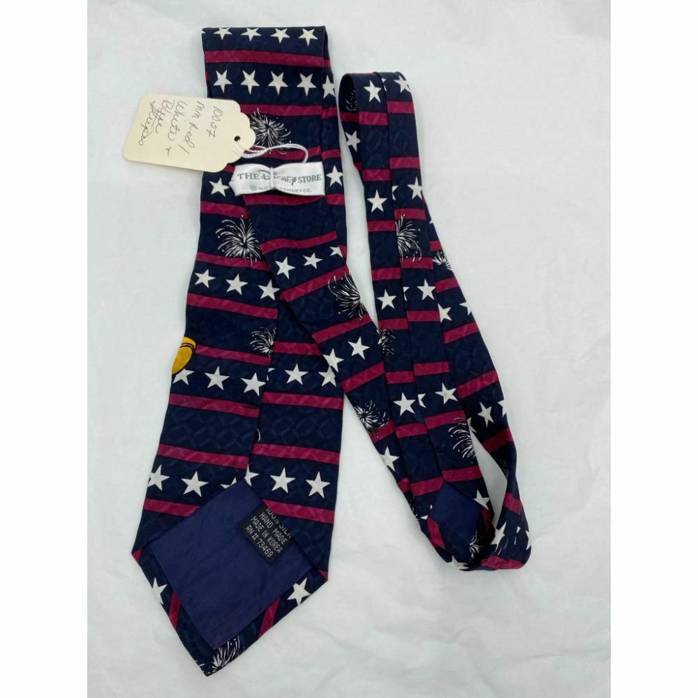 MICKEY MOUSE Disney Neck Tie Blue Purple White Hand Made 100% Silk