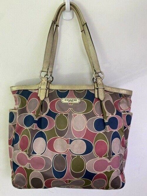 coach bag large multicolor fabric tote