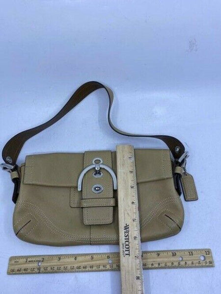 coach mini purse tan leather hobo bag