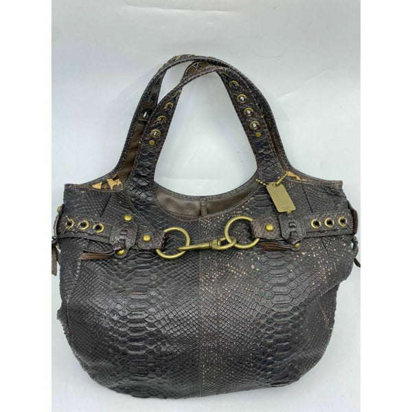 COACH Animal Embossed Leather Brown Shoulder Bag Amazing!