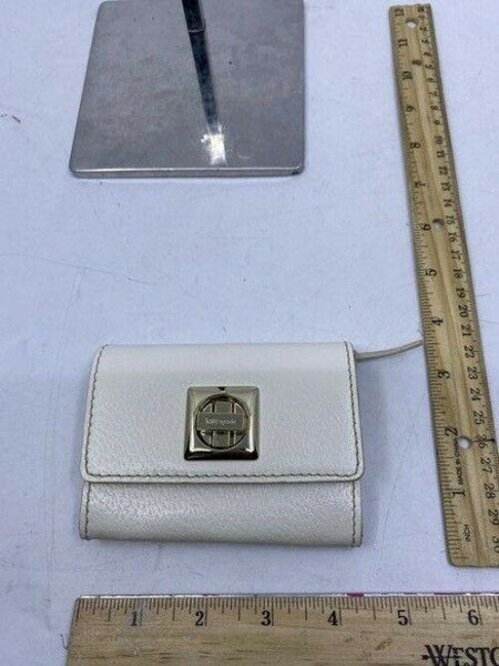 kate spade white small cute id key and coin wallet