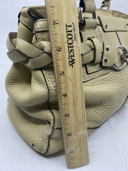 coach medium beige leather shoulder bag