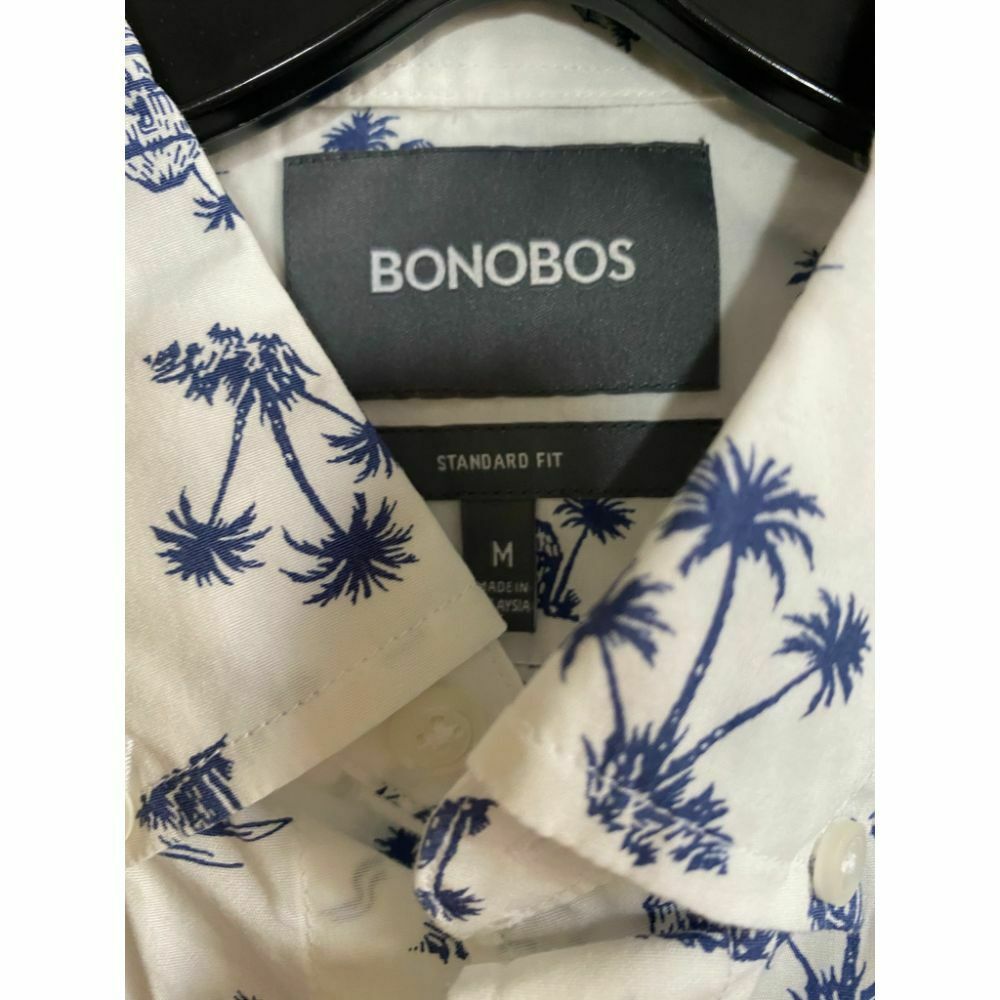 BONOBOS Blue White Printed Long Sleeve Button Down Shirt Size M