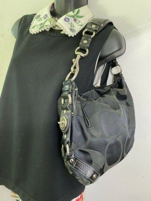 coach bag large black fabric tote