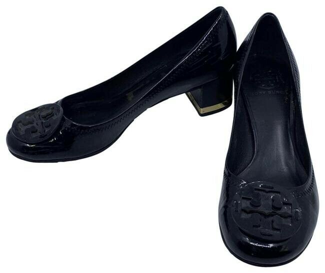 Tory Burch Black Leather Mid Heel Pumps Size Us