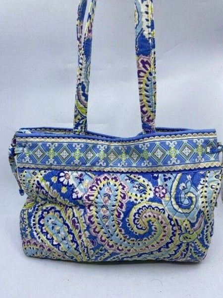 Vera Bradley Large Quilted Blue Purple Yellow White Shoulder Bag