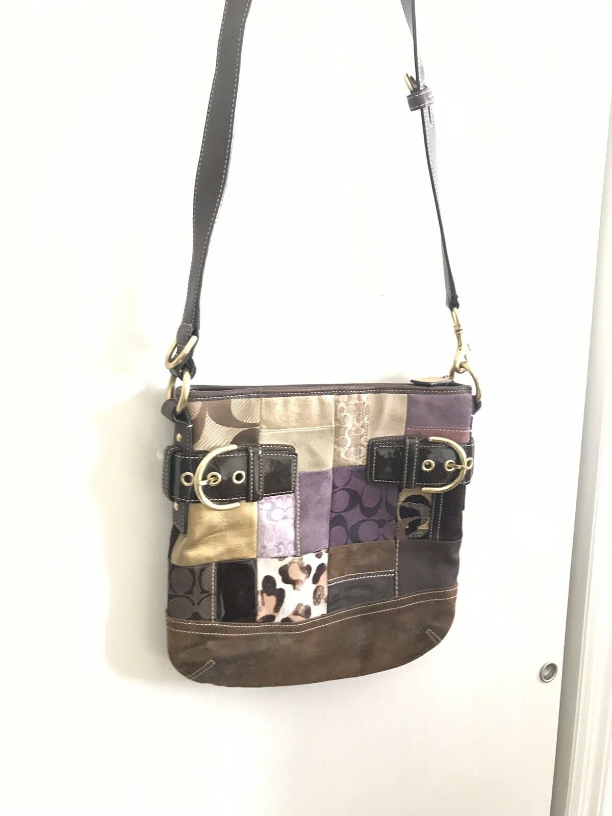 COACH Multi-fabric Patch Work Shoulder Bag