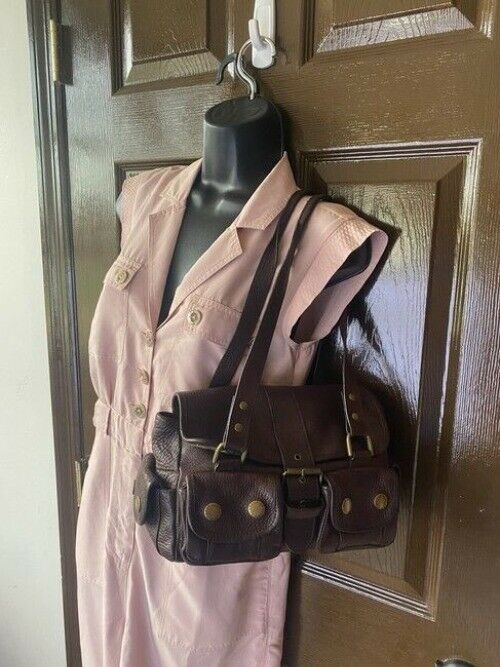 Barbour Pocket Brown Leather Shoulder Bag