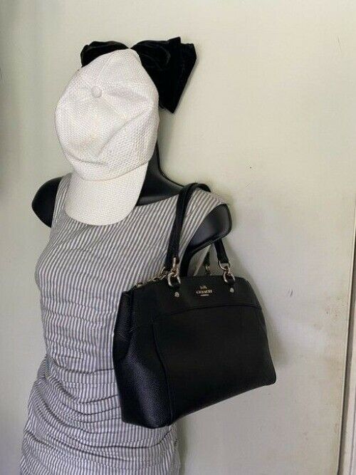 Coach Carryall Mini Brooke Light Goldblack Leather Cross Body Bag