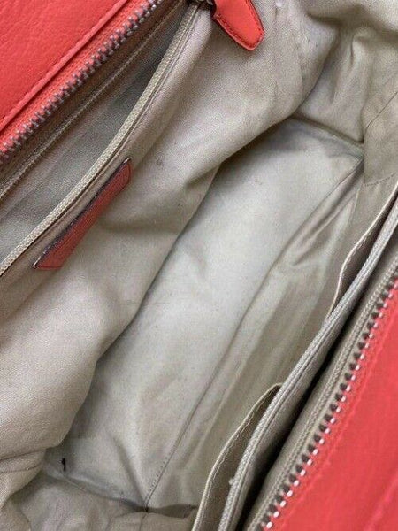 Coach w w pony hair contrast handbag coral leather tote