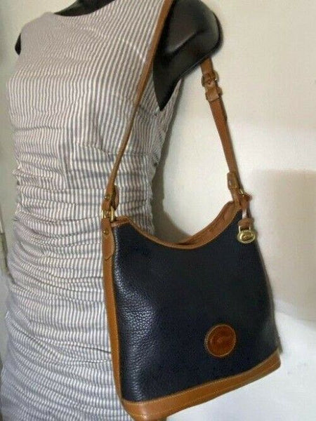 Dooney and Bourke black brown leather shoulder bag