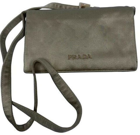 prada vintage gold satin cross body bag