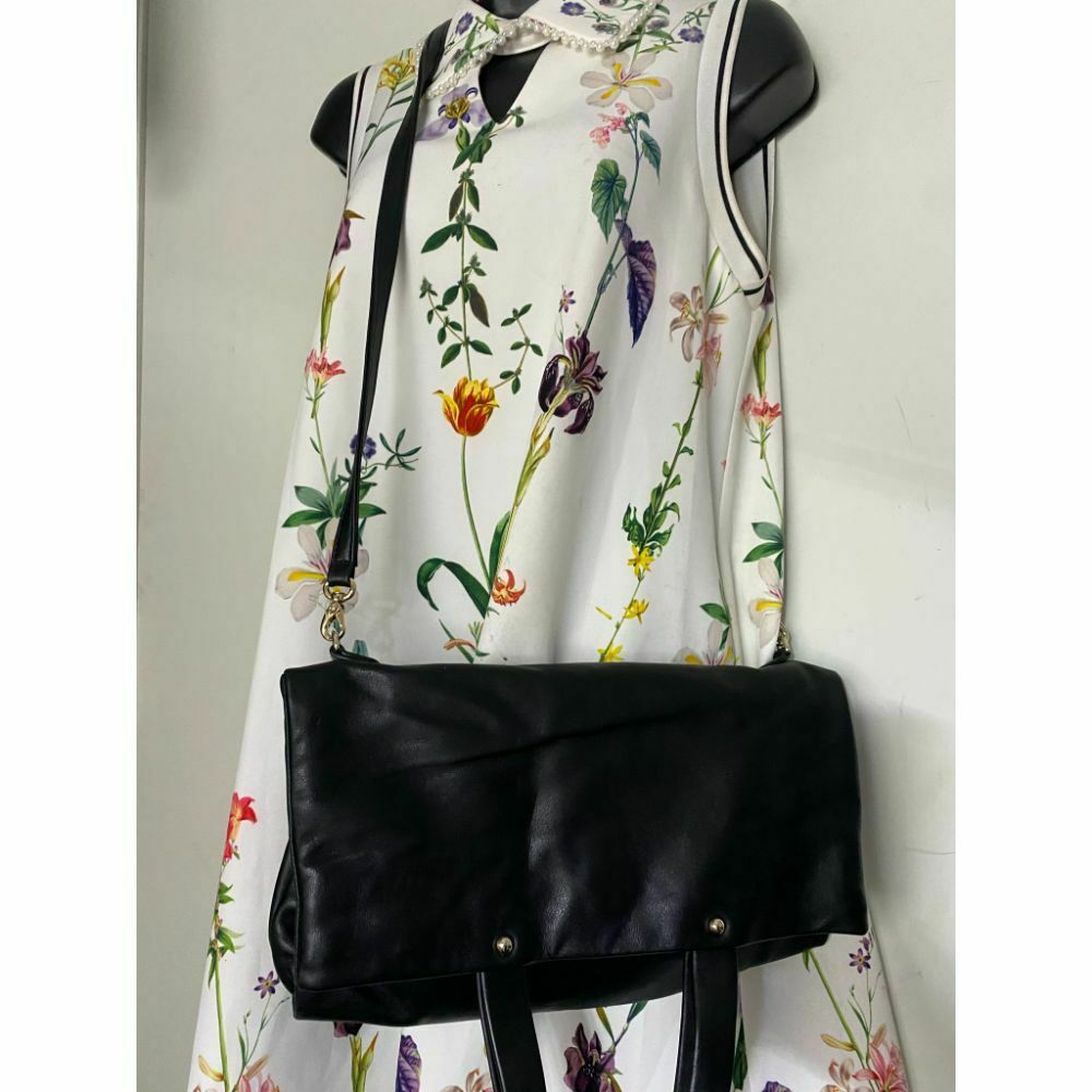 KATE SPADE Black Leather Fold Over Handbag/ Crossbody