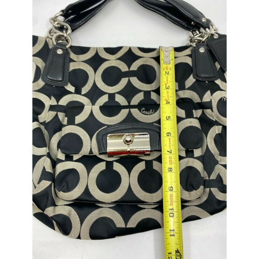 Coach Women's Large Black Tan Fabric Tote Bag