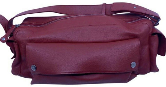 Furla Vintage Tubular Red Leather Shoulder Bag