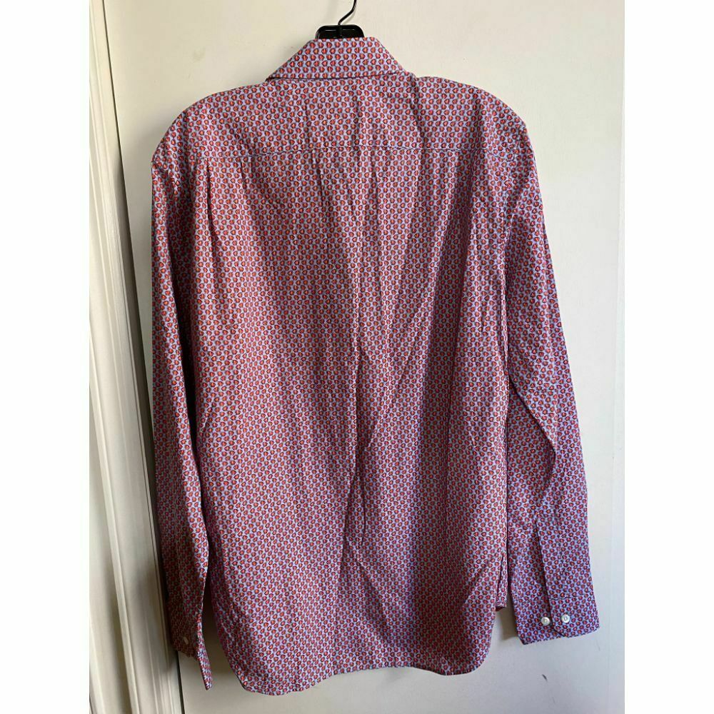 BONOBOS Gray Red Printed Long Sleeve Button Down Shirt Size M